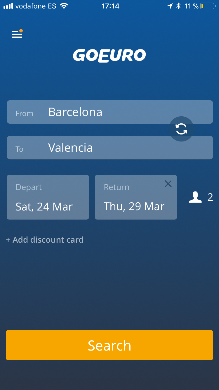 GoEuro App Review - How to Find Cheap Train Bus Flights in Spain and the Rest of Europe