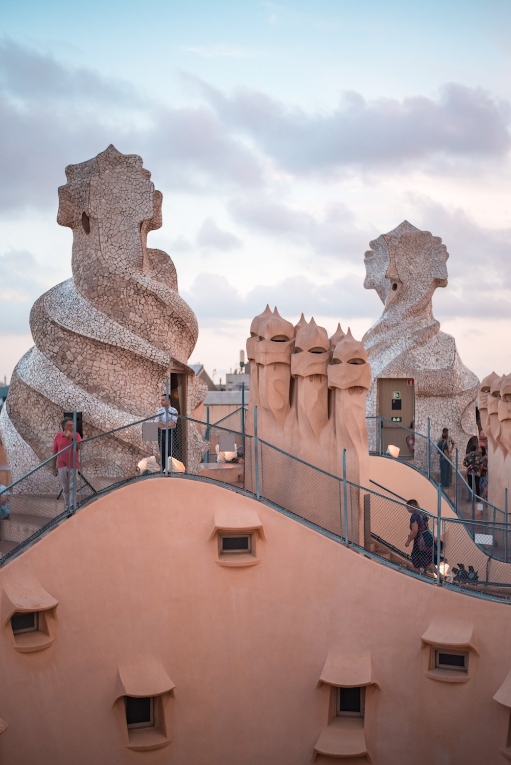 Rooftop jazz concert and cava at Antoni Gaudi's La Pedrera Building in Barcelona