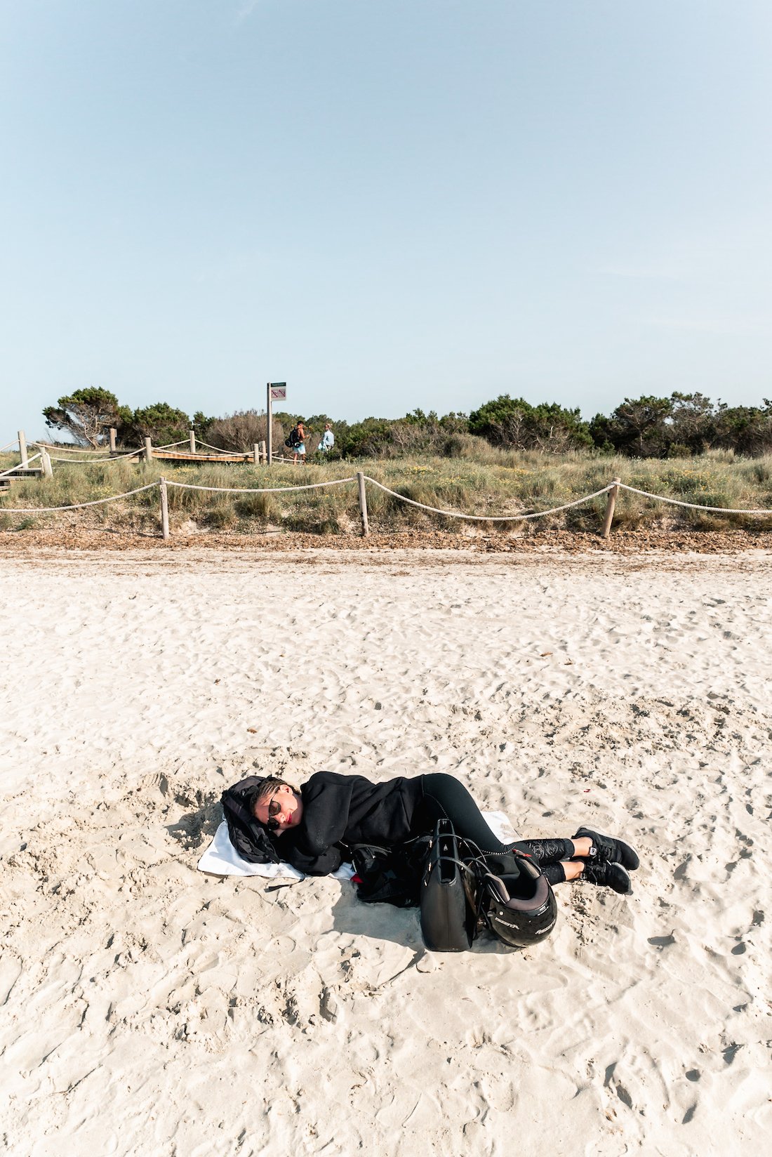 Sleeping on the beach in Formentera, Spain Sleeping on the beach in Formentera, Spain