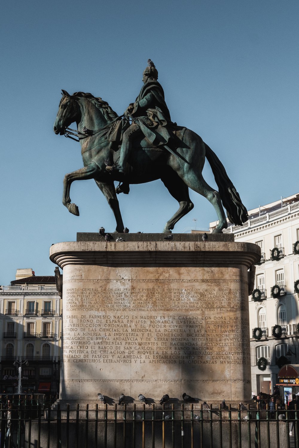 Statue of King Charles III, Puerta del Sol, Madrid Street Photography Essay - by Ben Holbrook DriftwoodJournals.com-8834