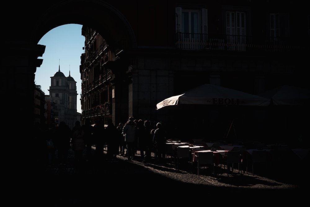 Local life in Plaza Mayor, Madrid Street Photography Essay - by Ben Holbrook DriftwoodJournals.com