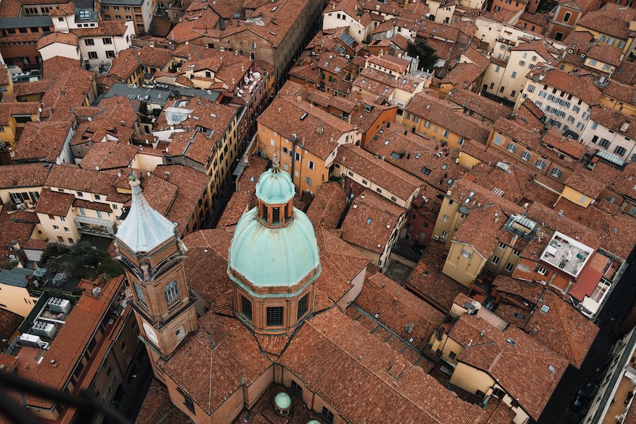 Views over Bologna from the leaning towers of Garisenda and Asinelli, Italy Things to Do – Travel Photography by Ben Holbrook from DriftwoodJournals.com21 1