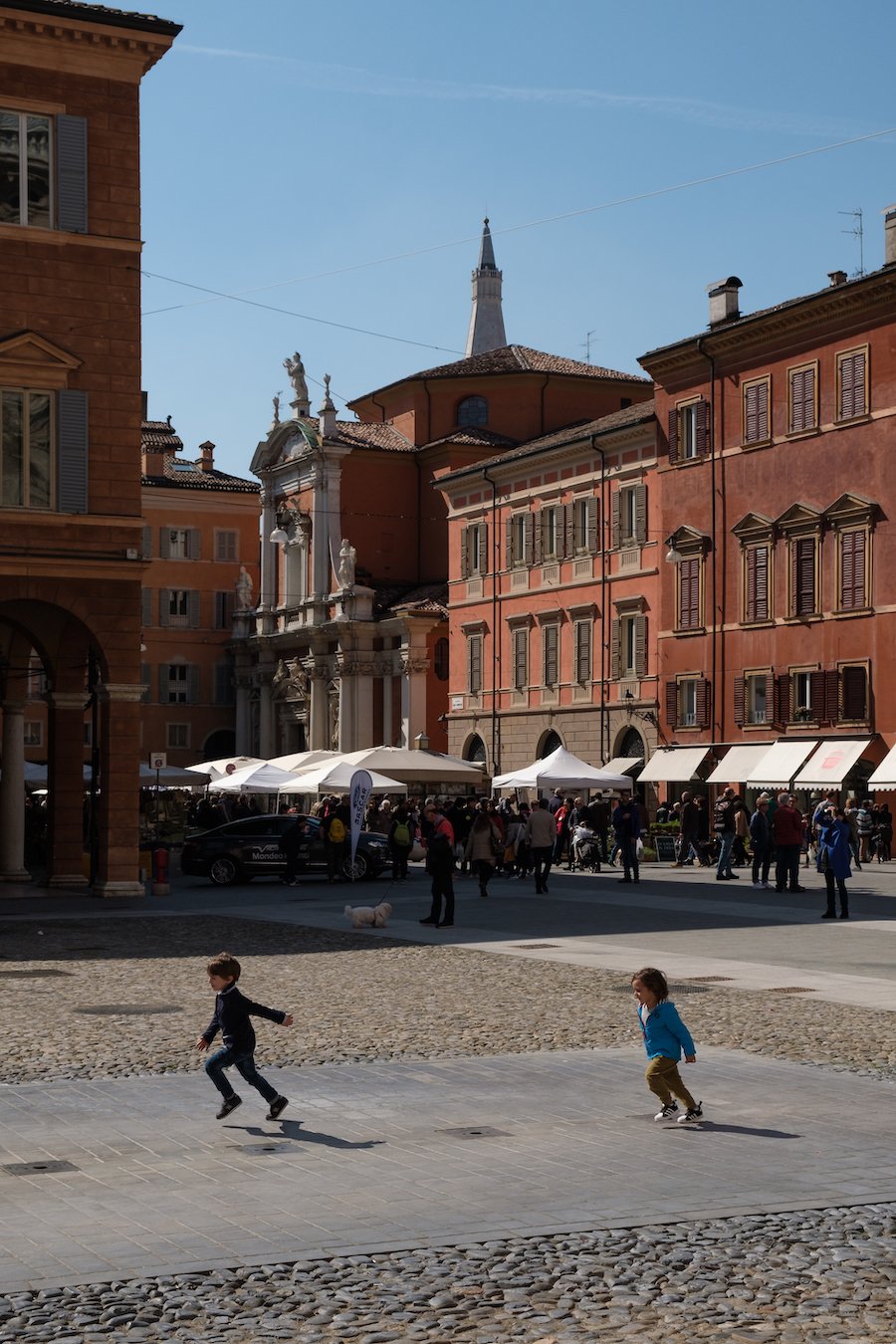 Local life in Piazza Roma, Modena, Italy - by Ben Holbrook from DriftwoodJournals.com