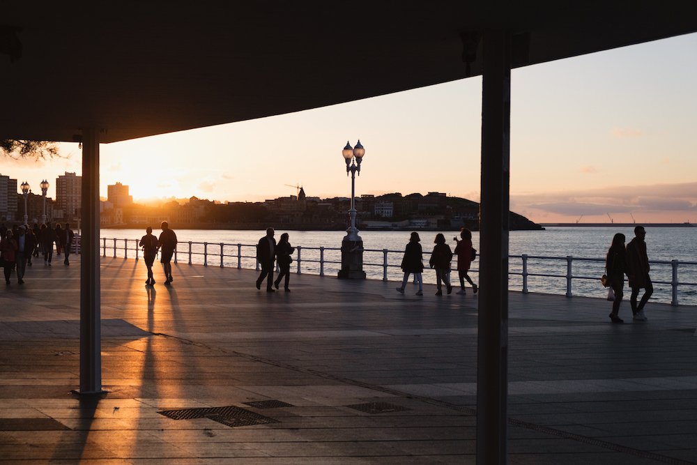 Sunset in Gijon, Asturias, northern Spain by Ben Holbrook from DriftwoodJournals.com