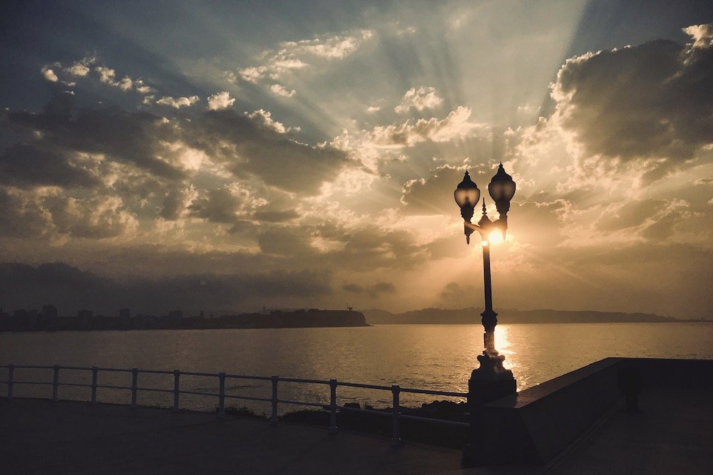 Sunset in Gijon, Asturias, northern Spain photography by Ben Holbrook from DriftwoodJournals.com