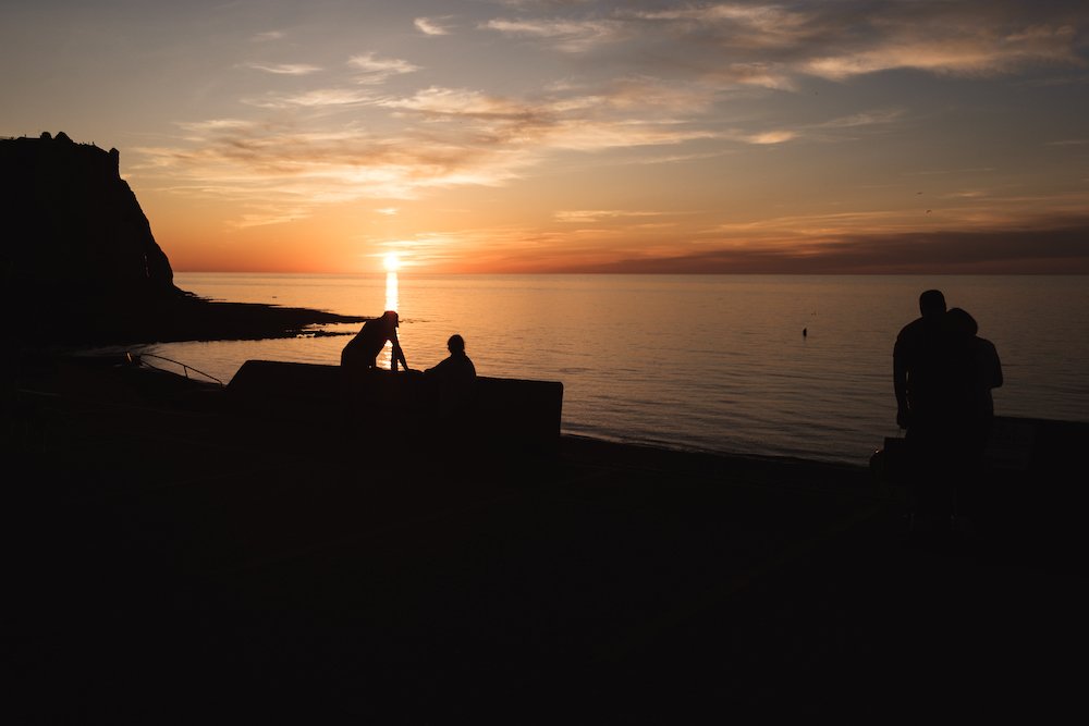 Etretat Promenade at Sunset, Normandy, Northern France Travel and Street Photography by Ben Holbrook from DriftwoodJournals.com-3554