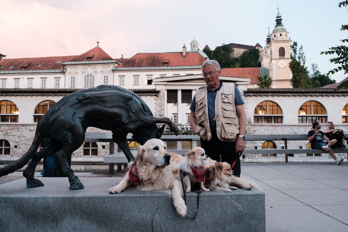 Statues on Butcher's Bridge, Ljubljana, Slovenia Old Town - Travel and Street Photography by Ben Holbrook from DriftwoodJournals.com-7537