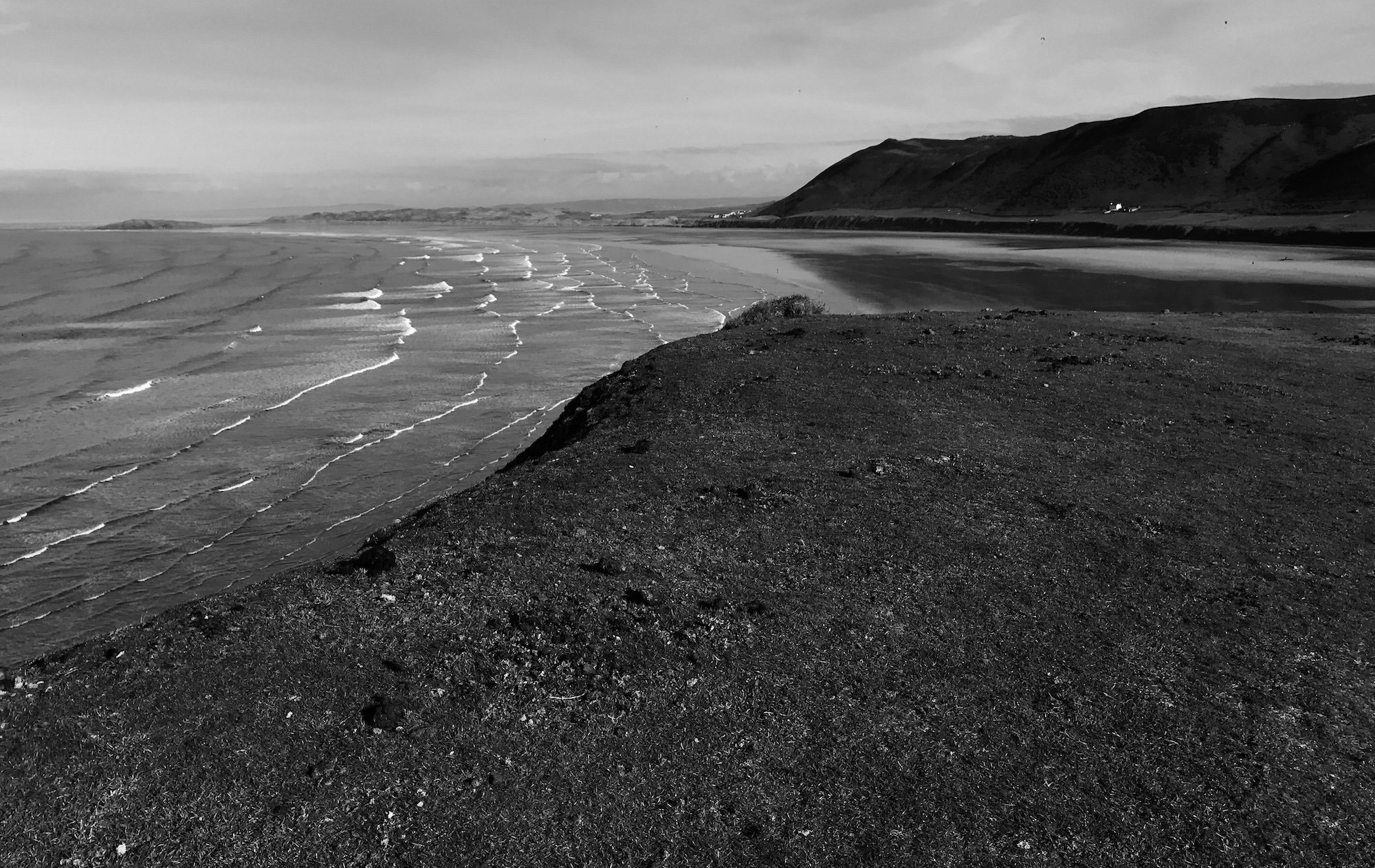 Rhossili Bay Beach Gower Peninsula Black and White Photographs - Copyright Ben Holbrook from DriftwoodJournals.com5