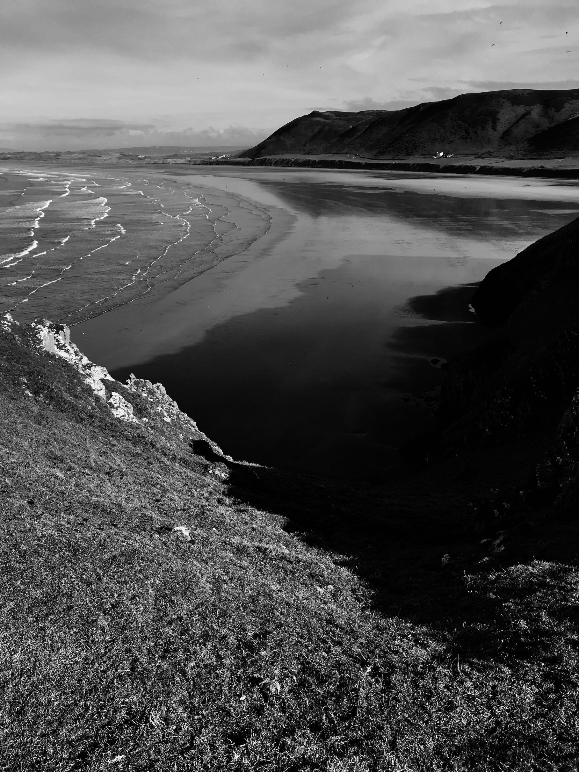 Rhossili Bay Beach Gower Peninsula Black and White Photographs - Copyright Ben Holbrook from DriftwoodJournals.com5