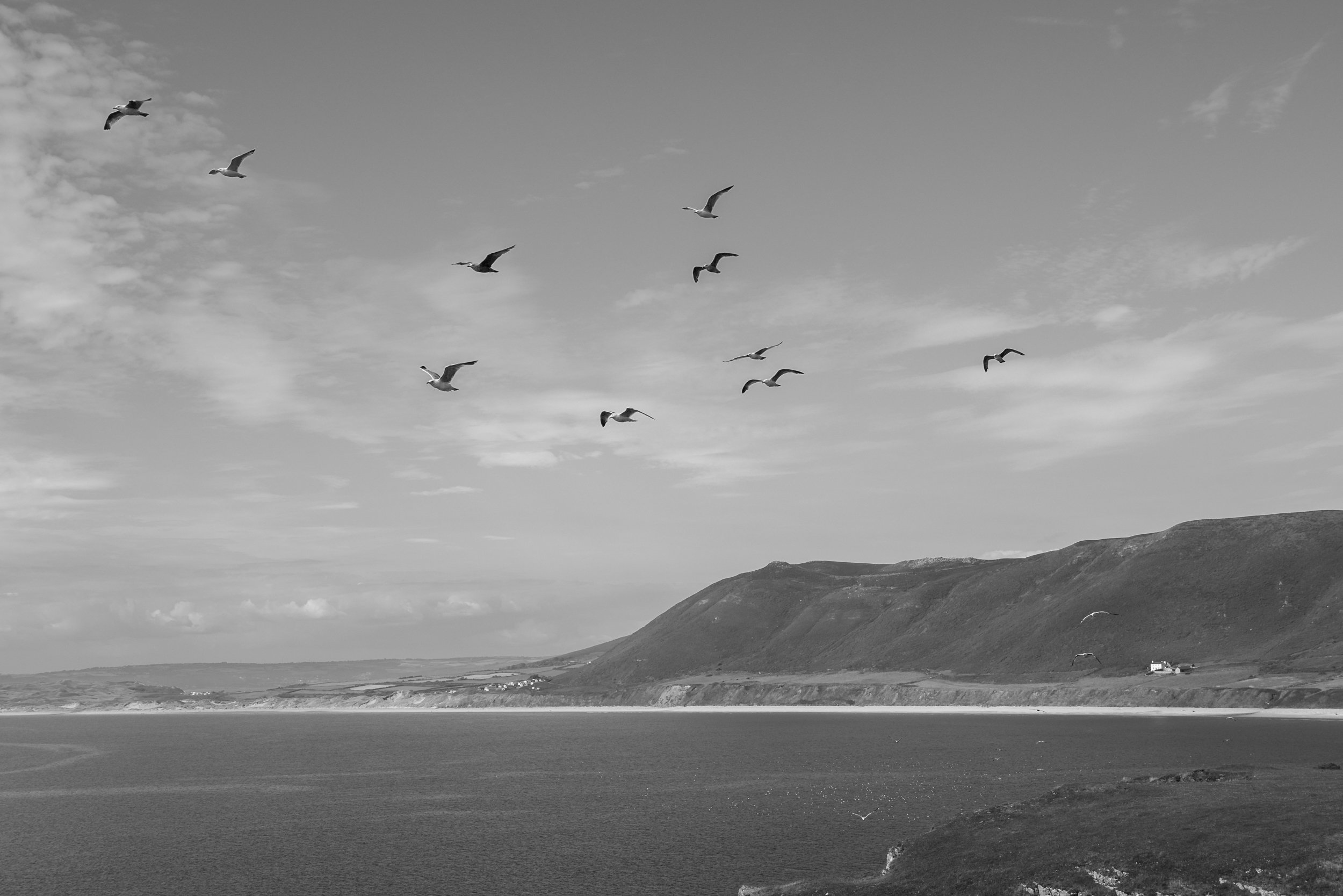 Rhossili Bay Black and White Photography