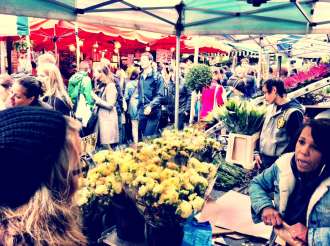 flower traders at columbia road flower market london