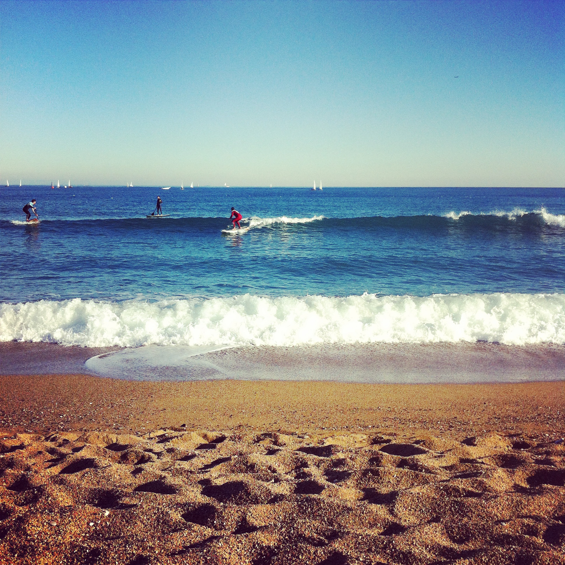 Head to the beaches farthest away from Barceloneta for the cleanest swimming
