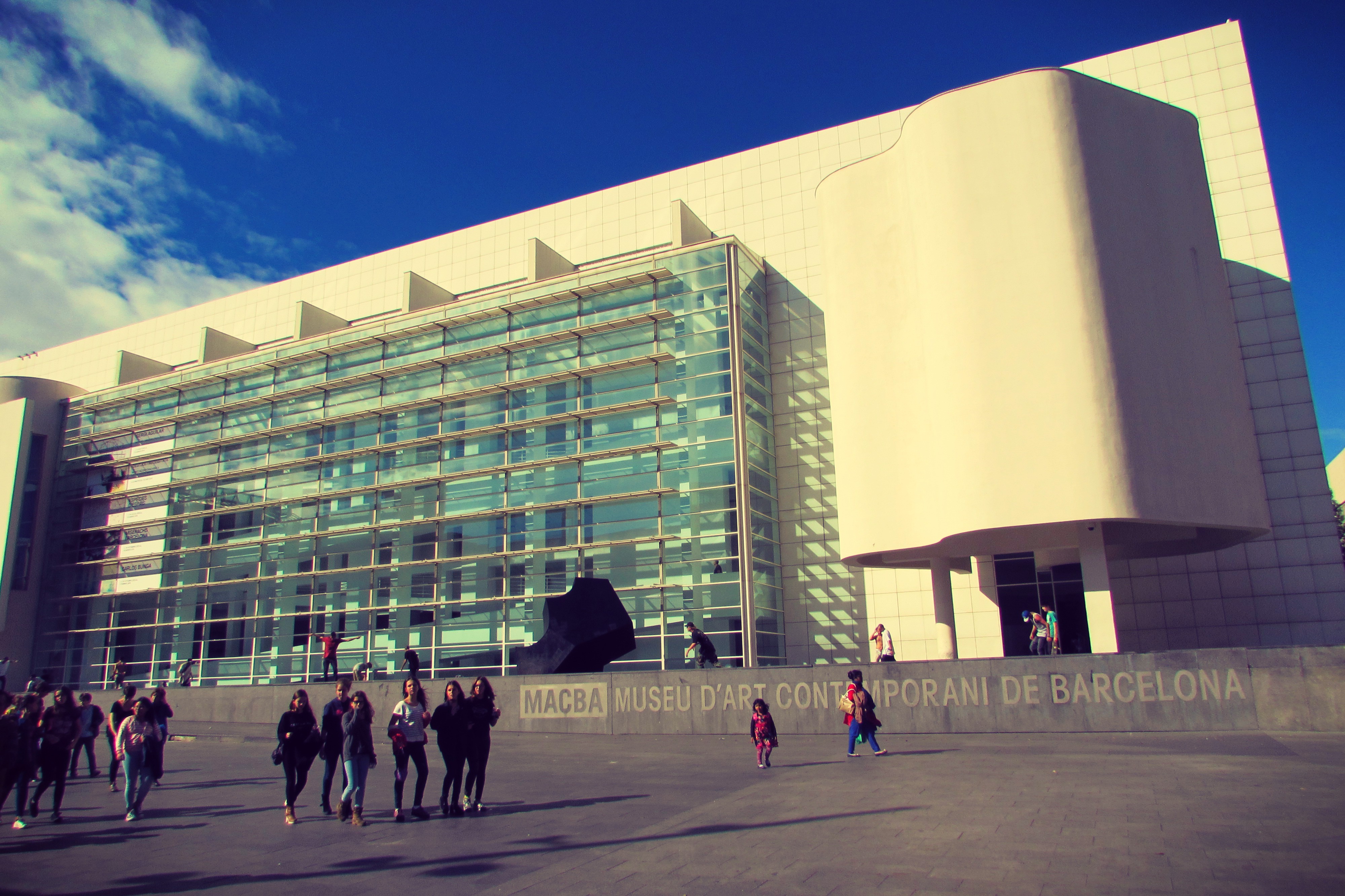 MACBA contemporary art museum in Raval - temporary exhibitions are free on opening nights