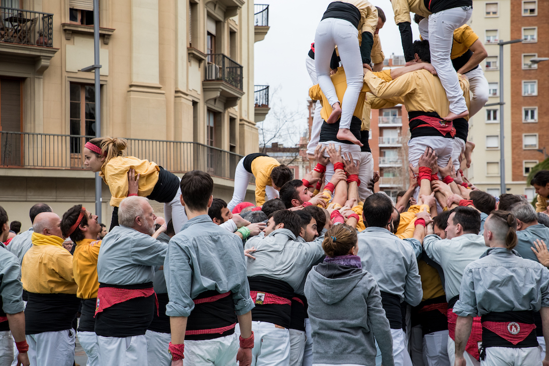 Catalan castellers (human towers) in Barcelona during La Merce- by Ben Holbrook Catalan castellers (human towers) in Barcelona during La Merce- by Ben Holbrook