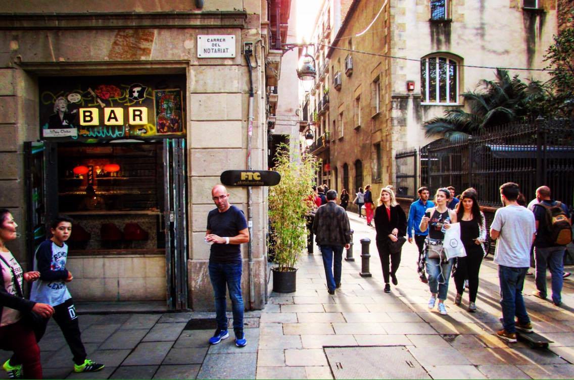 Walking through Raval on the Wanderbeak walking food tour in Barcelona