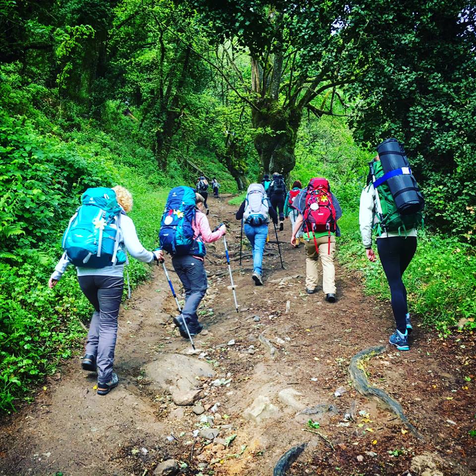 Women hiking the Camino de Santiago Driftwood Journals Travel Blog