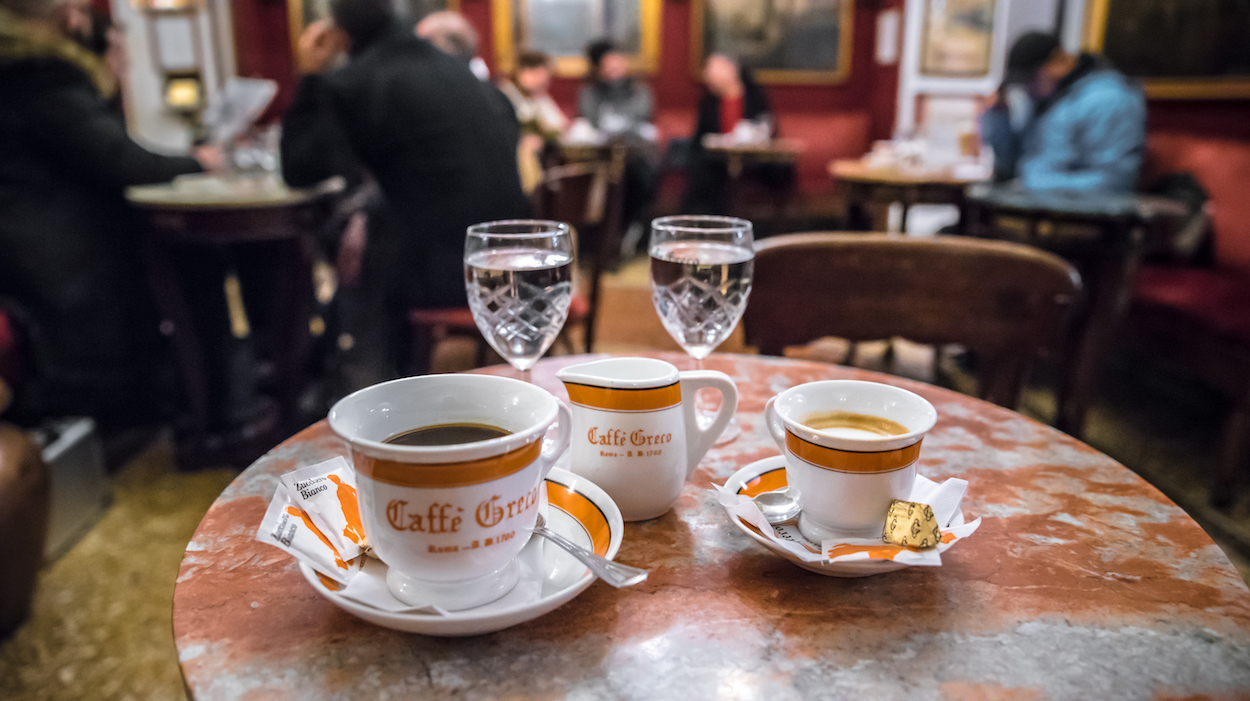 Antico Caffè Greco - the oldest coffee shop in Rome, Italy