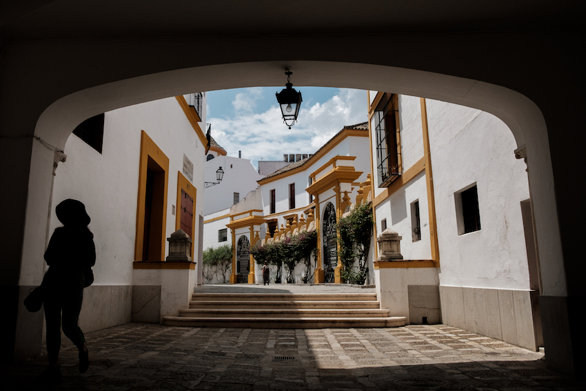 Seville's Plaza de Toros bullfighting ring - by Ben Holbrook. Seville's Plaza de Toros bullfighting ring - by Ben Holbrook.